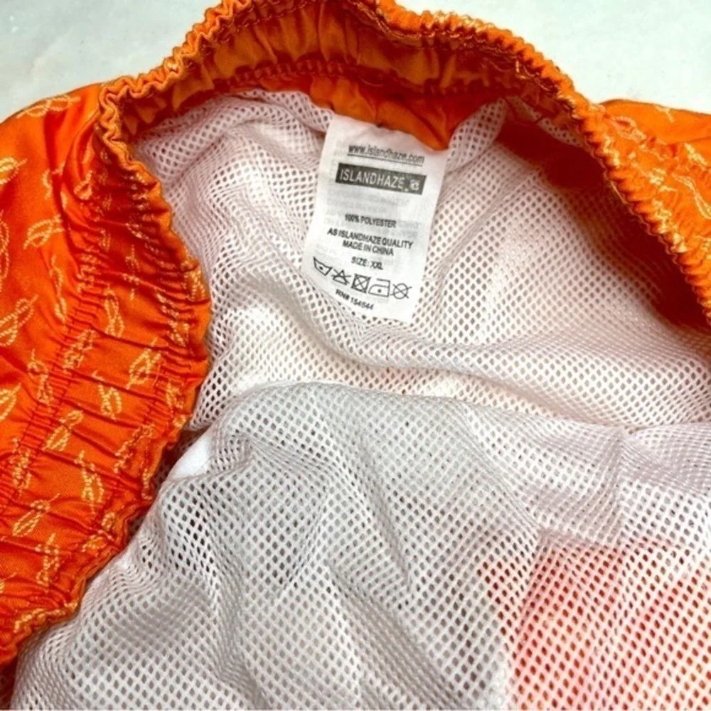 Islandhaze Orange Volley Swim Shorts XXL 17in Beach Surf‎ Vacation Mens NWT